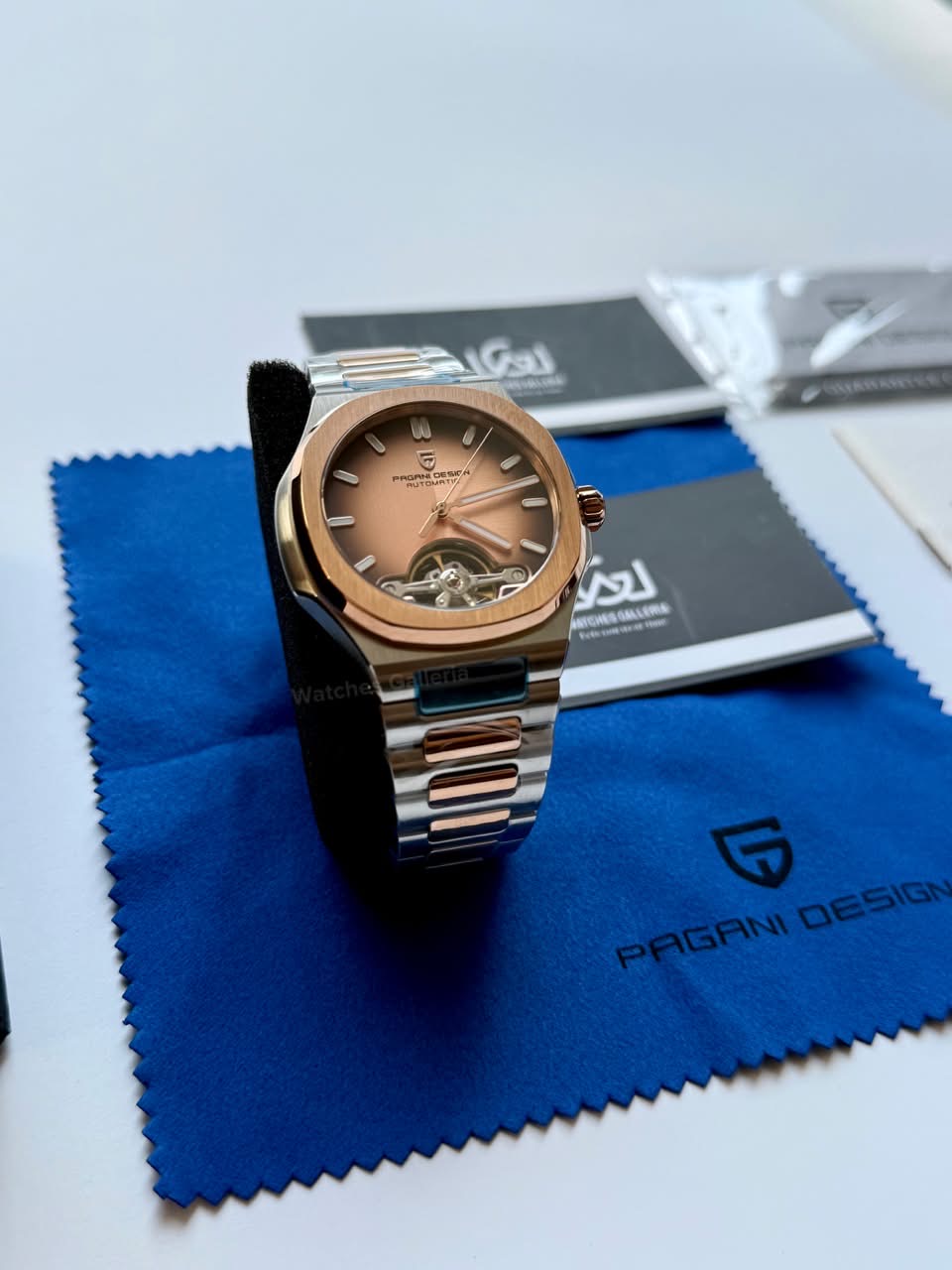 Pagani Design PDys025 Nautilus Flywheel Rose Gold 42mm Automatic Watch – Sapphire Crystal | E3251 Movement | 5ATM