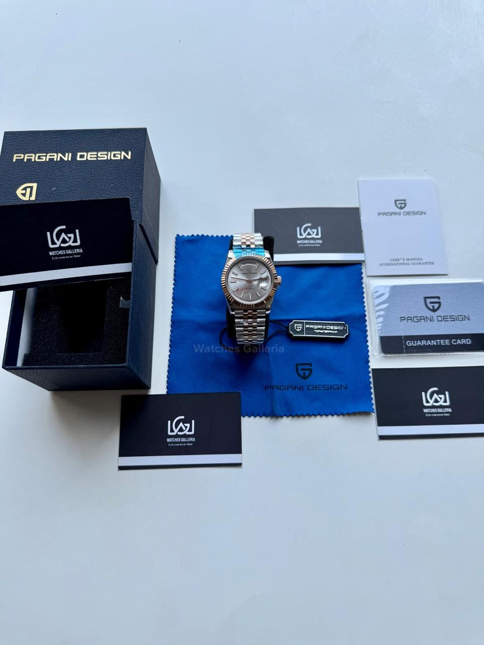 Pagani Design PD1752 Date Day Automatic (Two Tone Silver) New Release Pagani Design in Pakistan