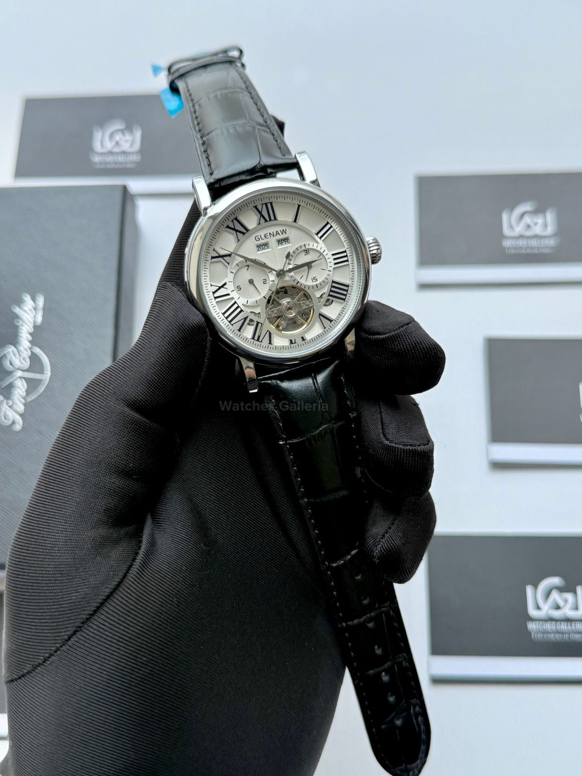 Glenaw GL8920 Calendar Flywheel Automatic Watch – Black Dial | Luxury Automatic Wristwatch for Men