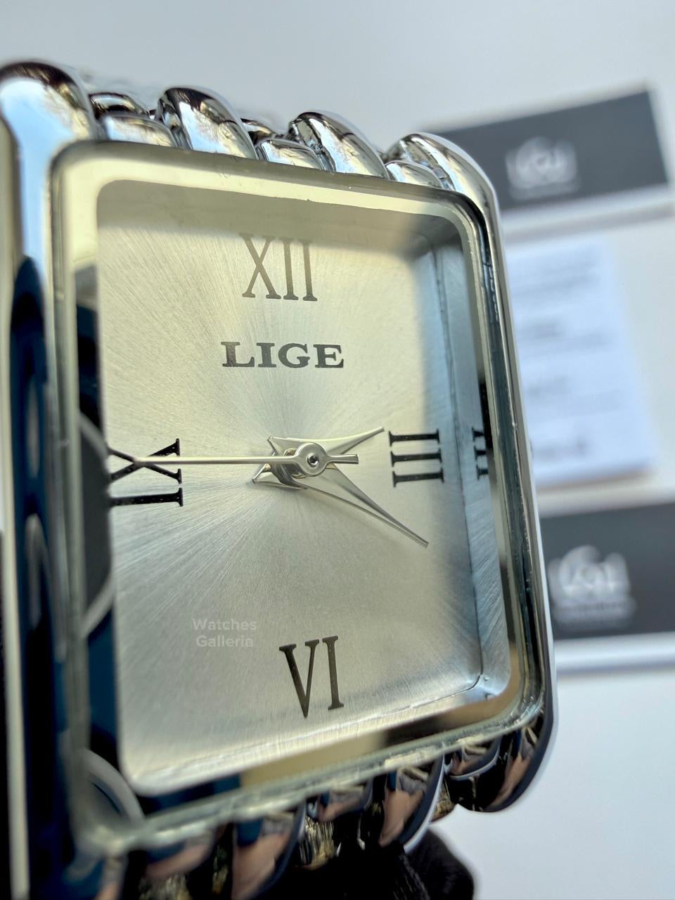 Lige 89156 Tank Women Watch Quartz (Silver) Lige Women Watch