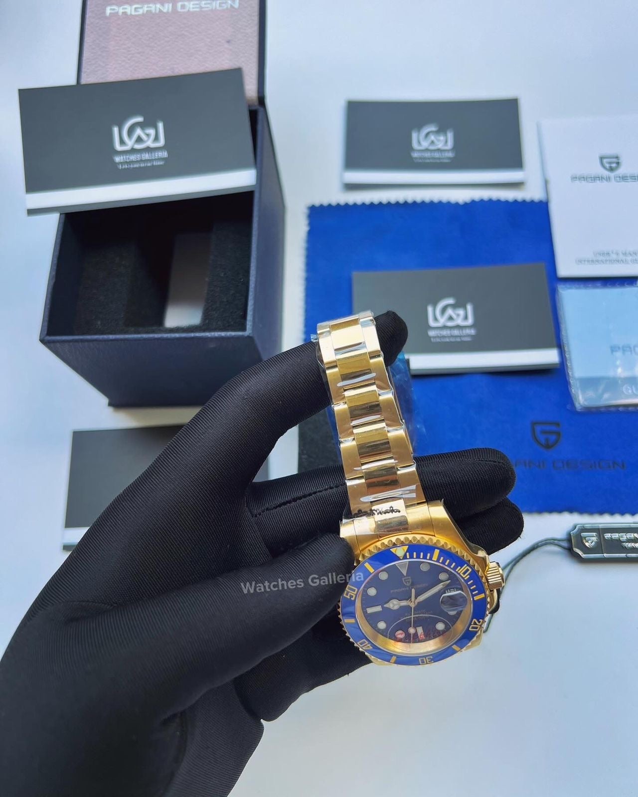 Pagani Design Submariner Date Automatic (Yellow Gold Blue) PD1661 Pagani Design