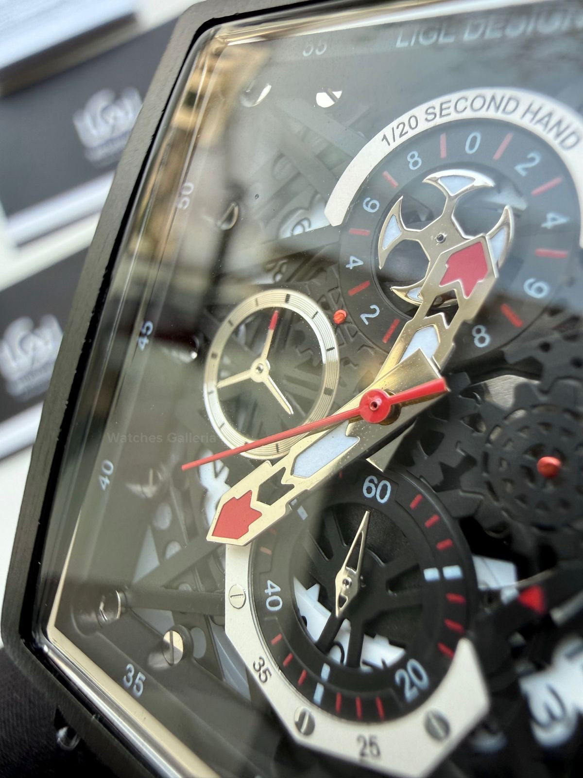 Lige Watch LG8935 Square Chronograph (Silver/Black) Lige Watch Pakistan