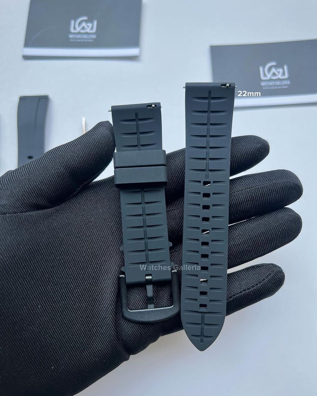 Rubber Straps Quick Release (Black Black Buckle) 20mm or 22mm
