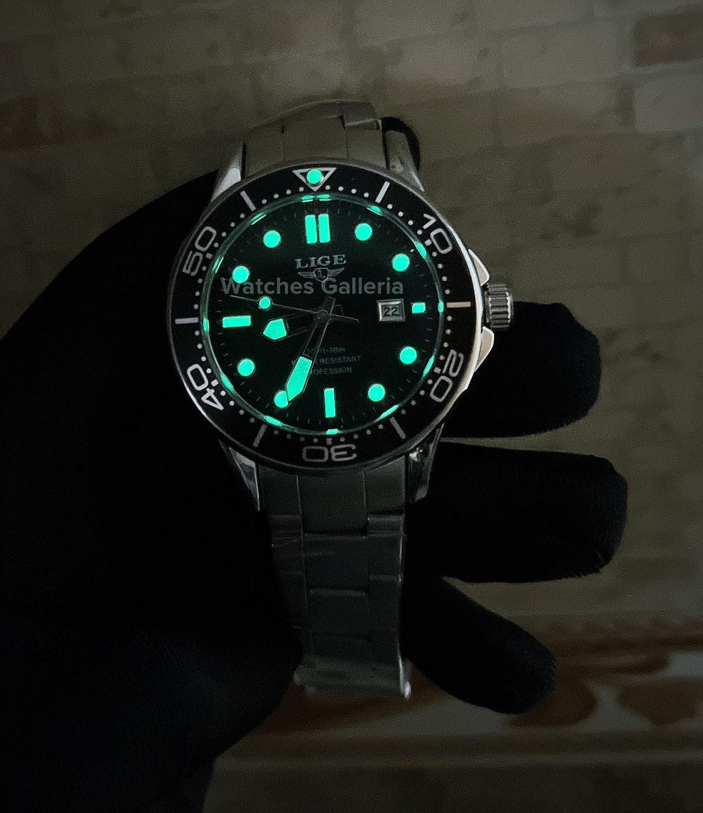 Lige Sea Master Diver Quartz (Black) LG8936
