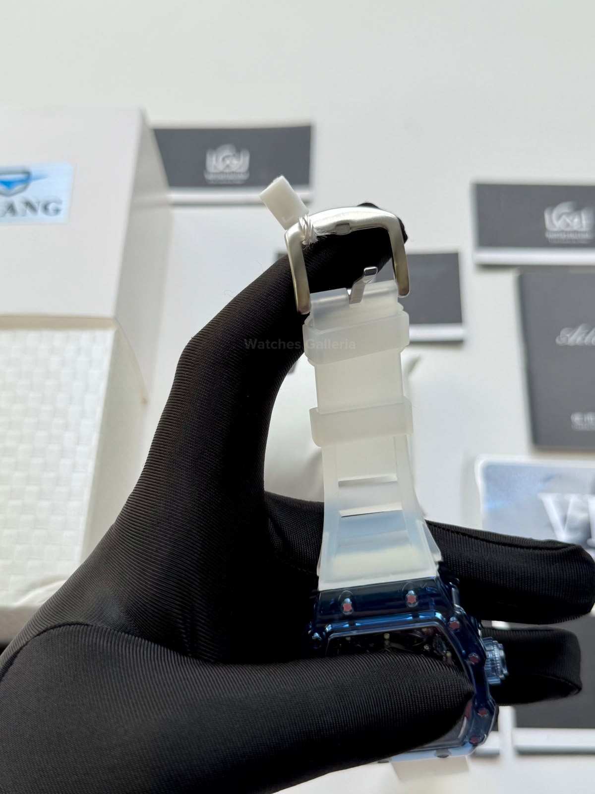 Ailang 8109 Skeleton Watch for Men White Blue Automatic Mechanical Watch Original Ailang Watch Pakistan