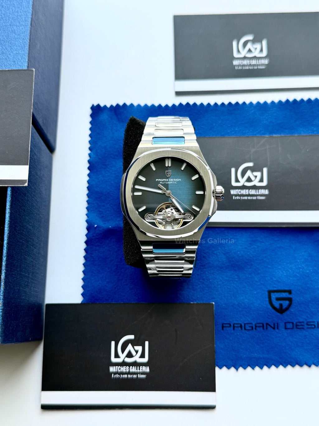 Pagani Design PDys025 Nautilus Flywheel Blue 42mm Automatic – Sapphire Glass | Skeleton Dial | Exhibition Back
