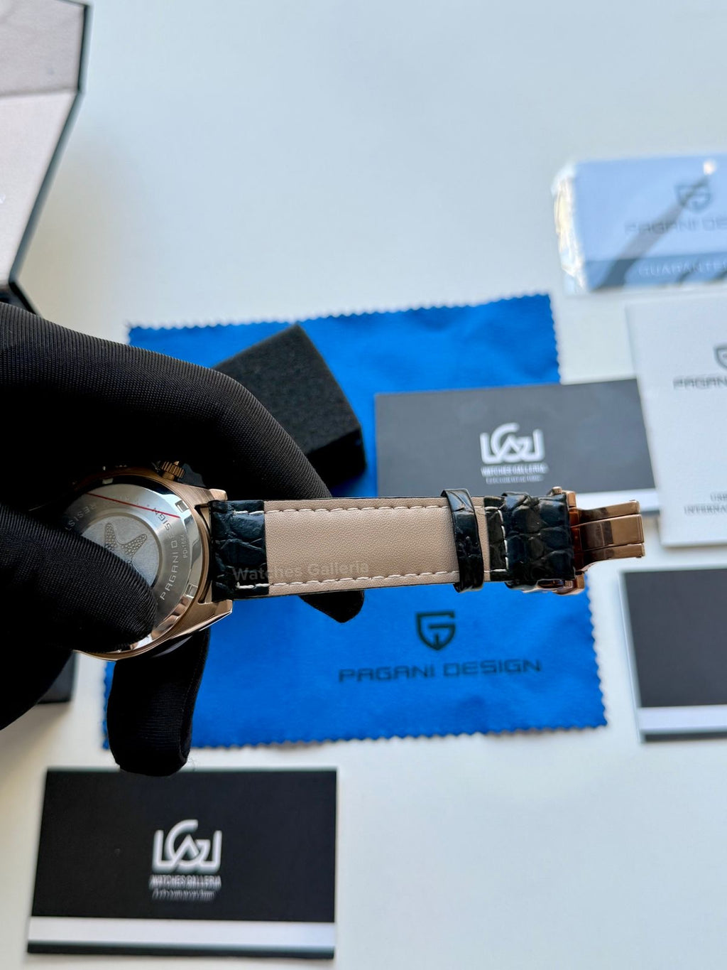 Pagani Design Daytona Quartz PD1664 Crocodile Leather Strap (Rose Gold Metorite) Pagani Design in Pakistan