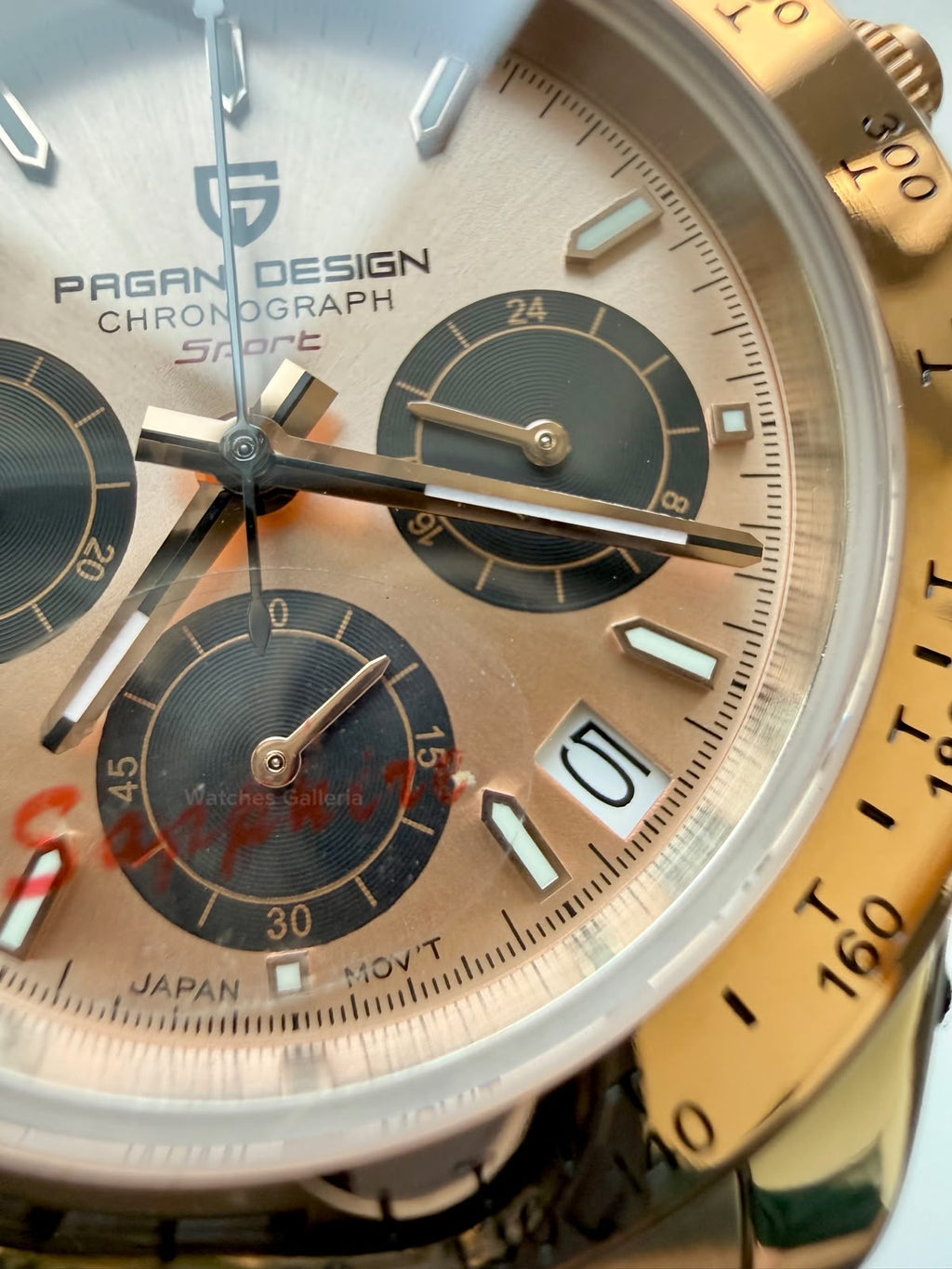 Pagani Design PD1644 Daytona Rose Gold Two Tone Jubilee Limited Edition Men’s Chronograph Watch – Seiko VK63 Japan Quartz | Sapphire Crystal | Ceramic Bezel | 100M Water Resistant