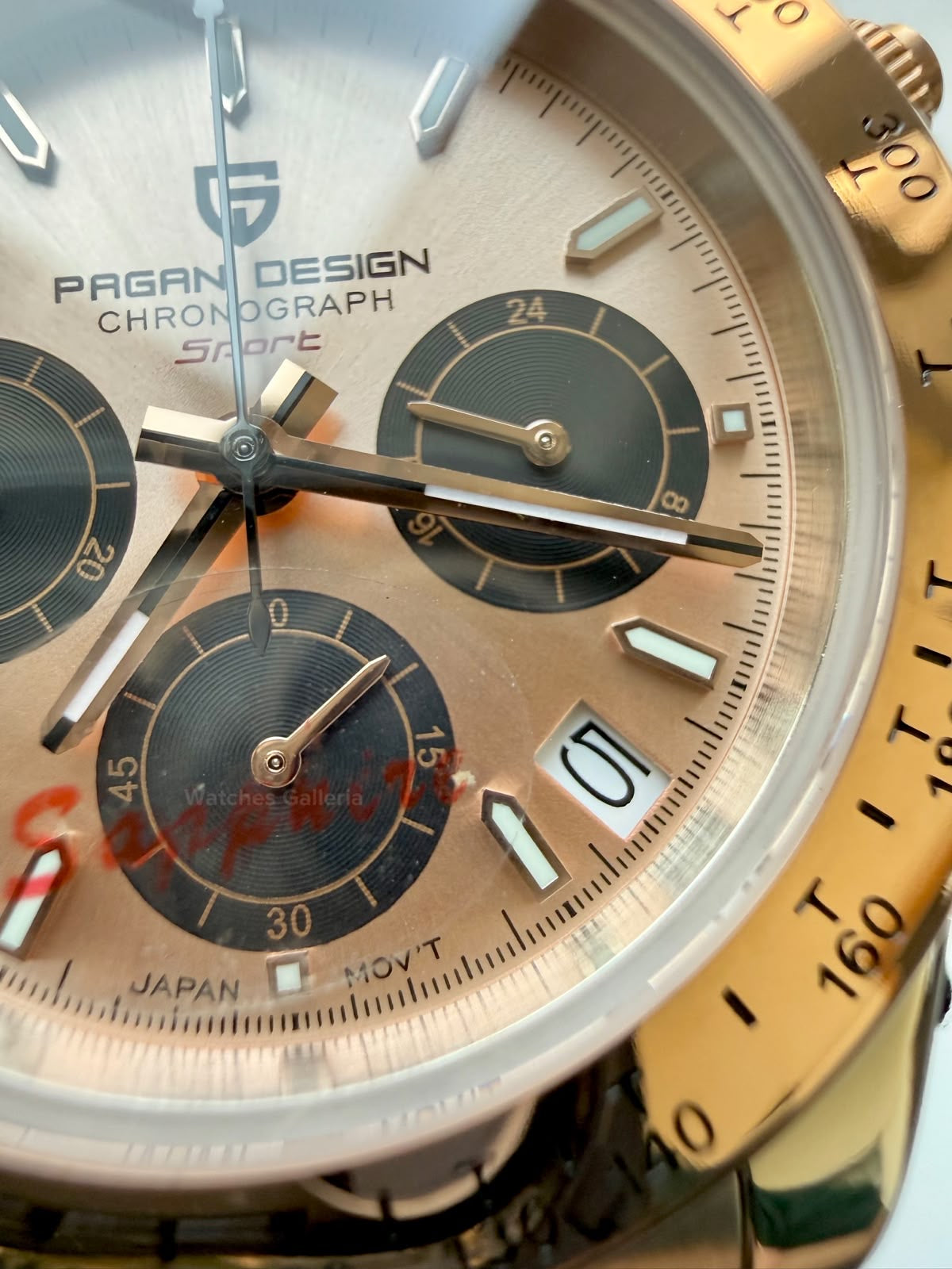 Pagani Design PD1644 Daytona Rose Gold Two Tone Jubilee Limited Edition Men’s Chronograph Watch – Seiko VK63 Japan Quartz | Sapphire Crystal | Ceramic Bezel | 100M Water Resistant