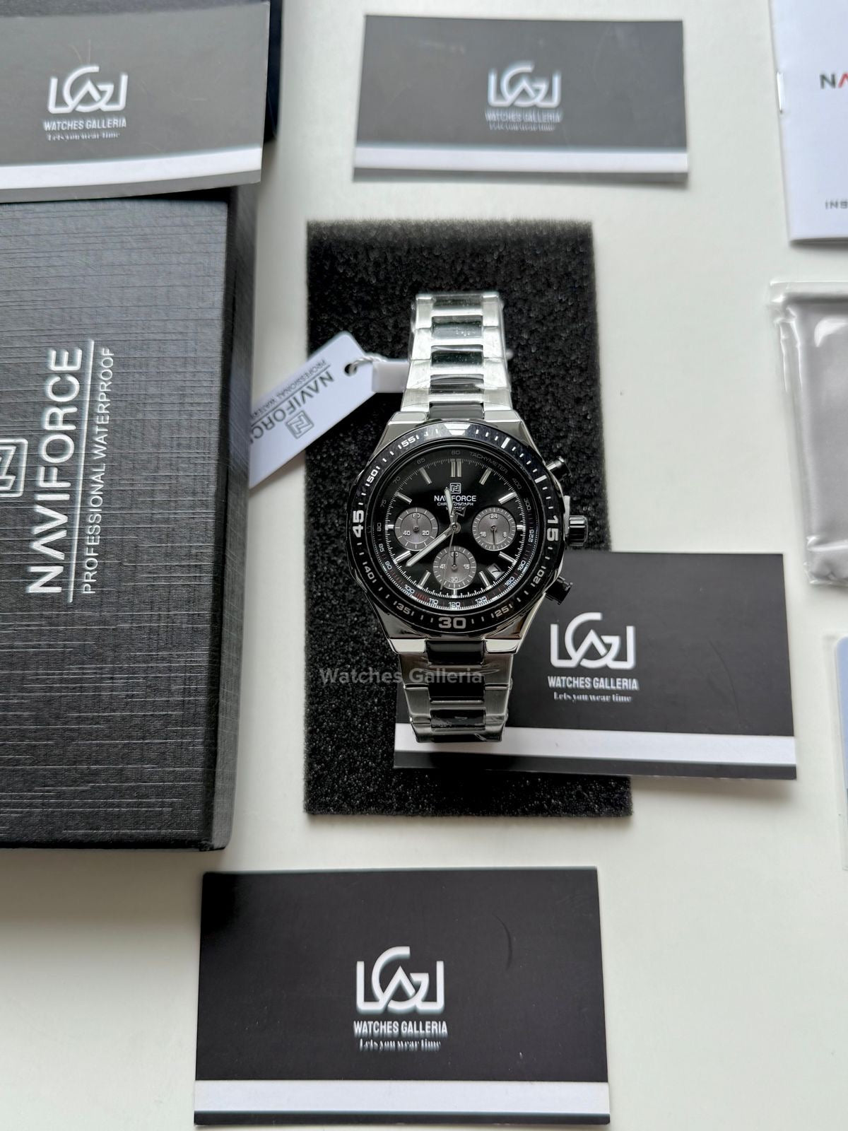Naviforce Formula I Chronograph Quartz (Silver/Black) NF8049 Watches Galleria