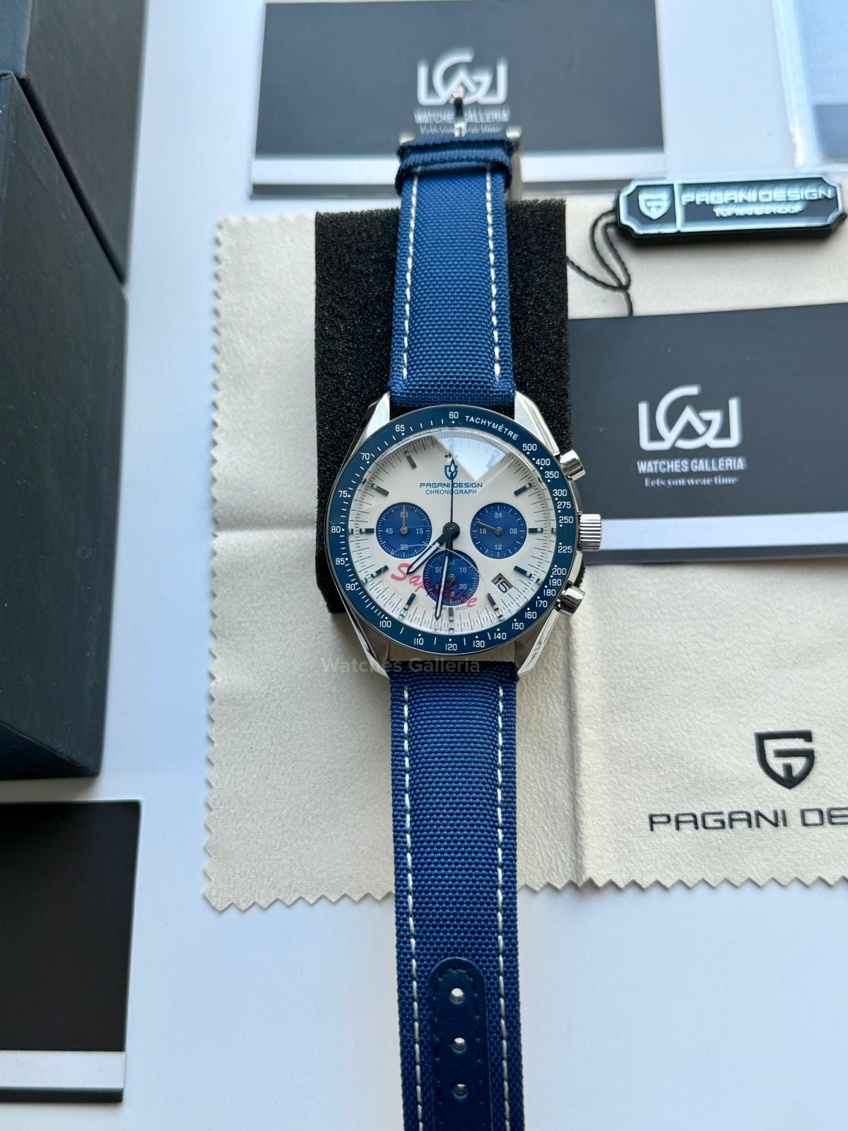 Pagani Design PD1701 Speedmaster Moonwatch Blue 40mm Chronograph – Seiko VK63 Quartz | Sapphire Crystal | 100M WR
