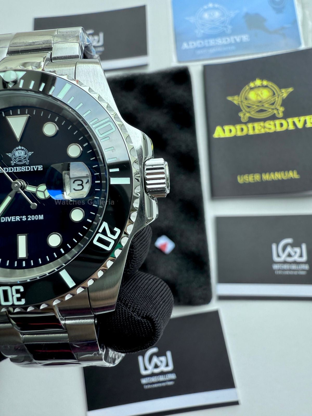 Addiesdive Submariner (Black) Quartz MY-H3-2QZ Watches Galleria