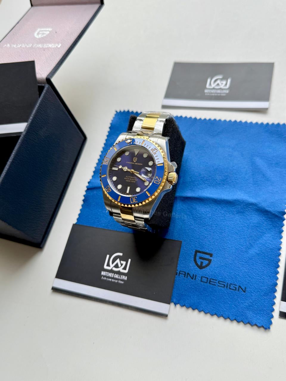 Pagani Design Watch PD1639 Submariner Automatic (Gold Blue) Pagani Design in Pakistan