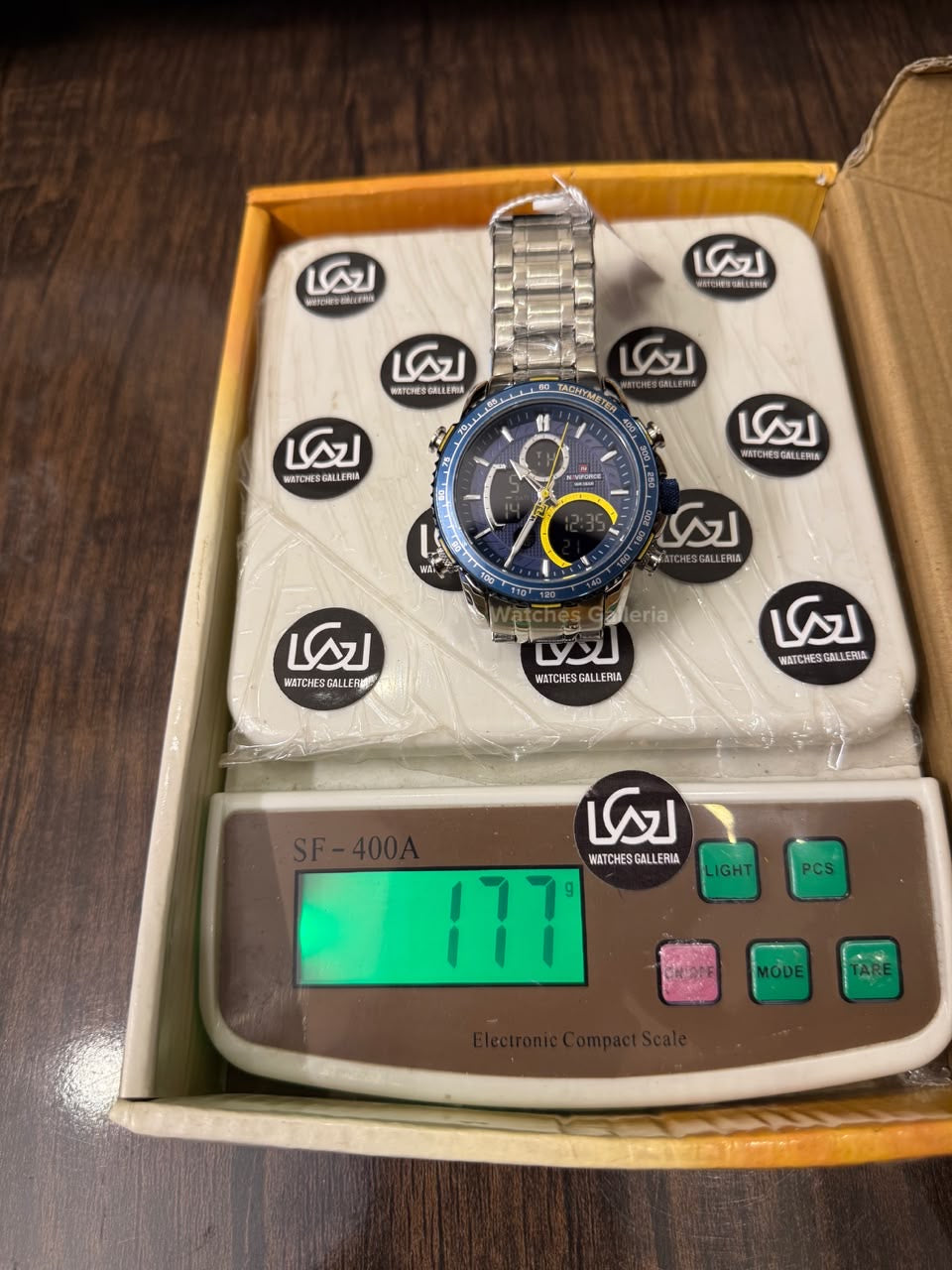 Naviforce Watch Pakistan NF9182 | Naviforce Men Watch | Naviforce Chain Watch | Dual Display Blue Yellow Watch