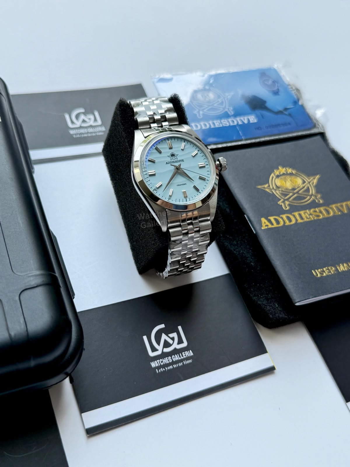 Addiesdive AD2030 Desert Jubilee White Unisex Watch – 36mm Classic Desert Dial, Japan VH31 Quartz Movement, Blue Anti-Glare Mineral Glass & Genuine Jubilee Strap