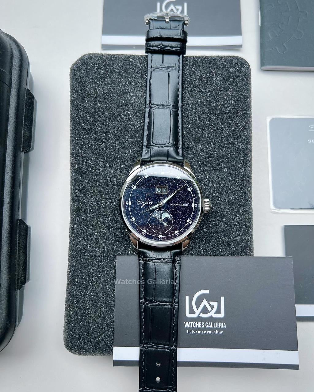 Sugess Moonphase Watch Automatic (Black) S401B Watches Galleria