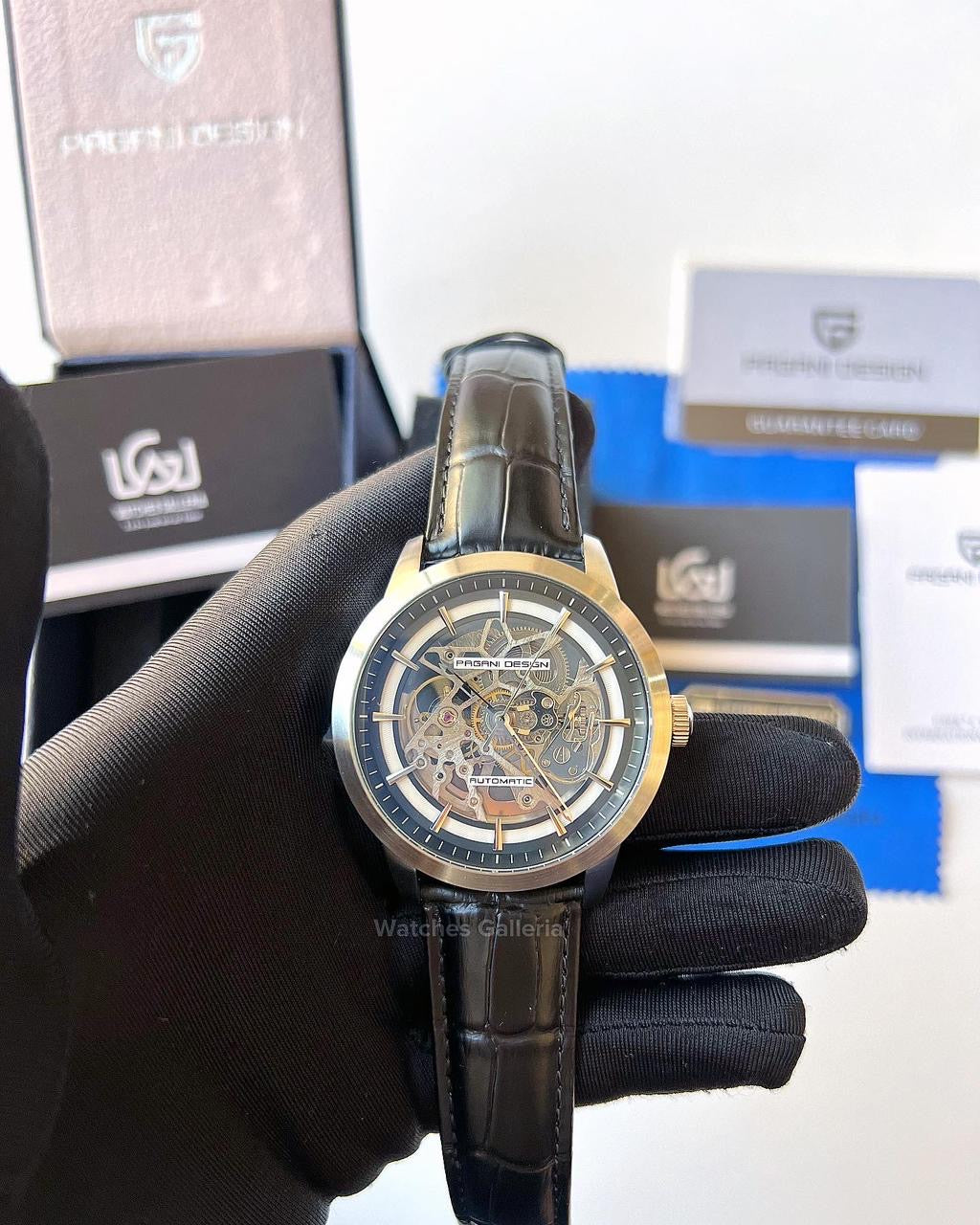 Pagani Design Skeleton Automatic (Black/Silver) PD1638