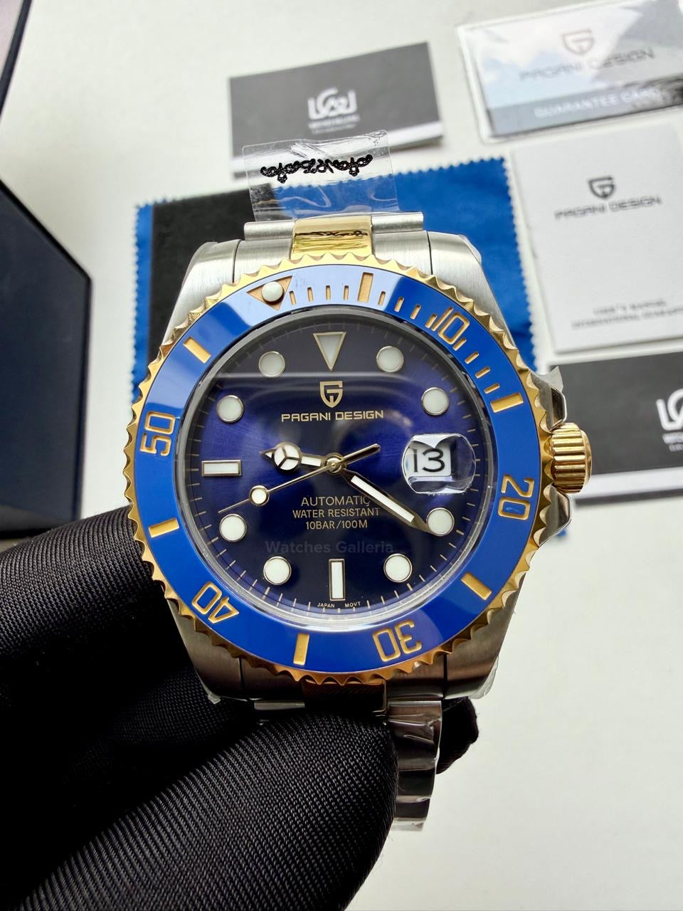 Pagani Design Watch PD1639 Submariner Automatic (Gold Blue) Pagani Design in Pakistan