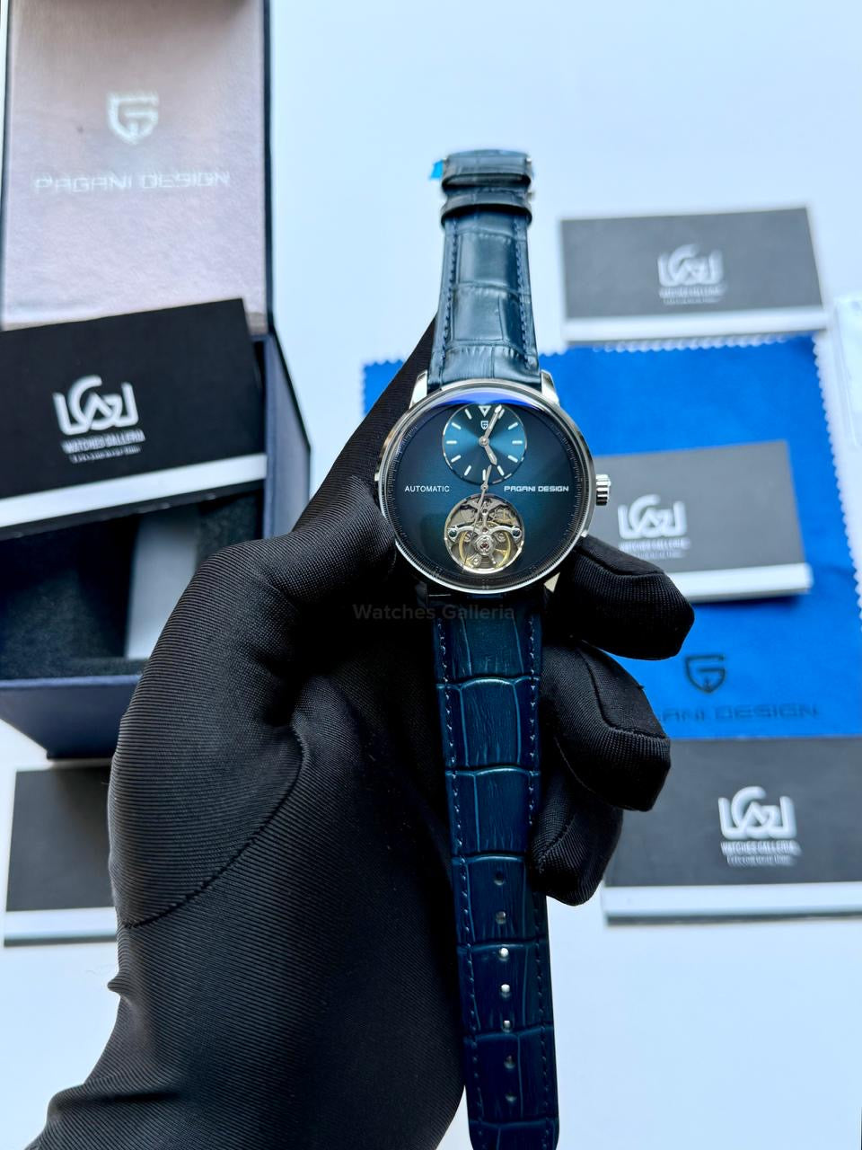 Pagani Design PD1796 Tourbillon Blue in Pakistan – Luxury Automatic Mechanical Men’s Watch with Sapphire Crystal & Exhibition Back