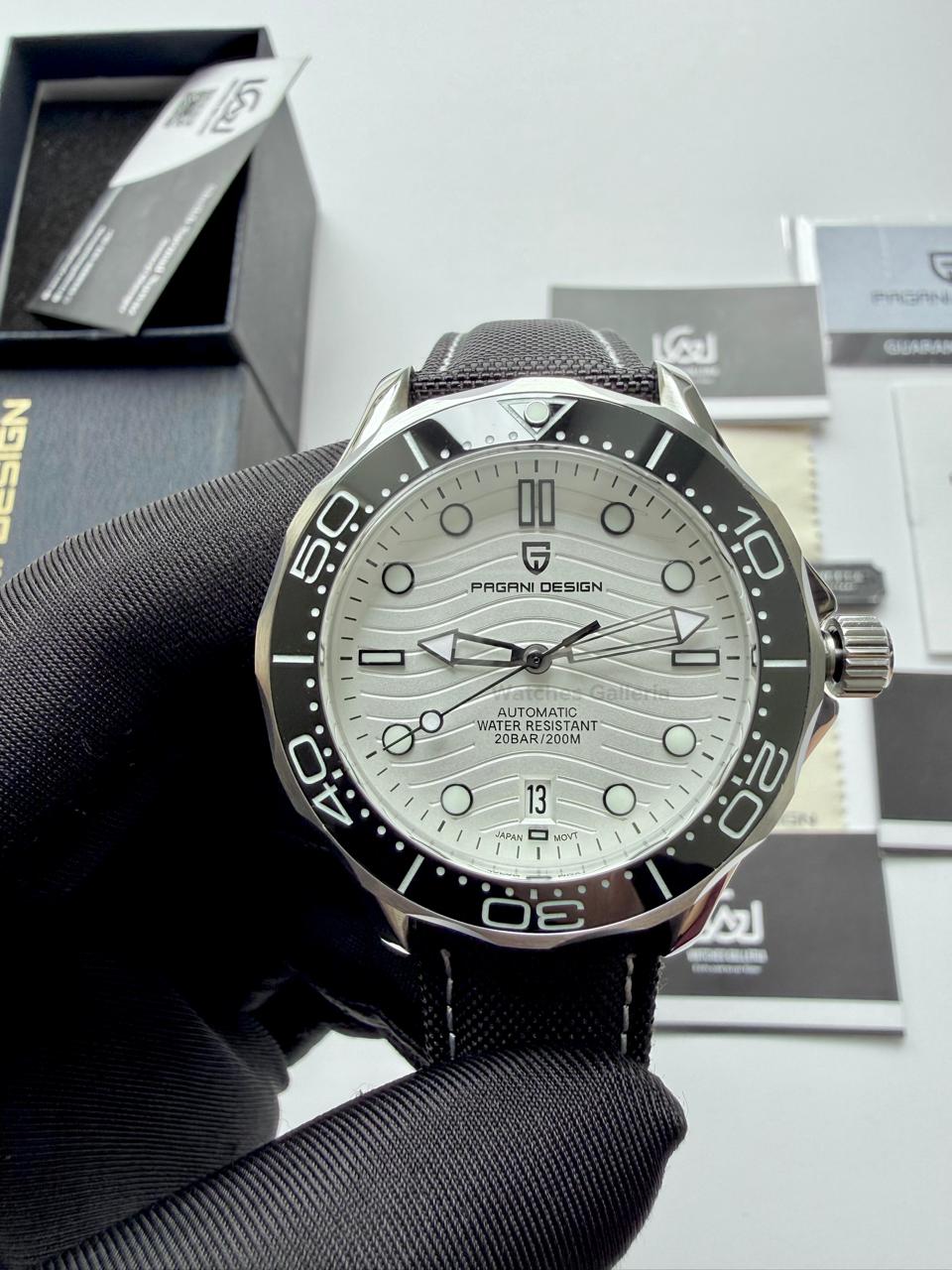 Pagani Design PD1685 Seamaster Diver White Automatic Watch – 200M Sapphire Crystal NH35A/Miyota Luxury Dive Watch in Pakistan | Watches Galleria