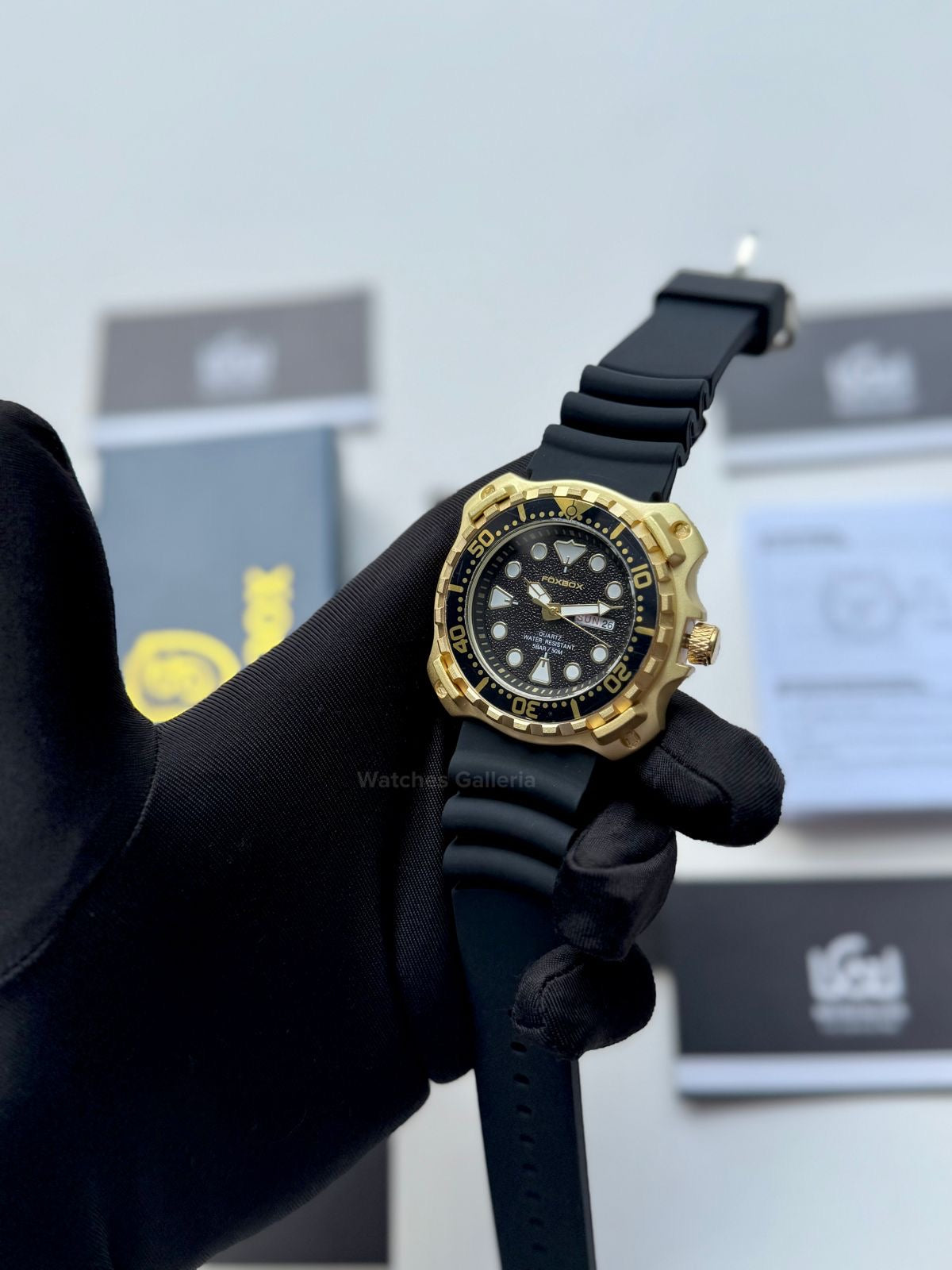 Foxbox Military Style (Gold Black) FB0044 Watches Galleria