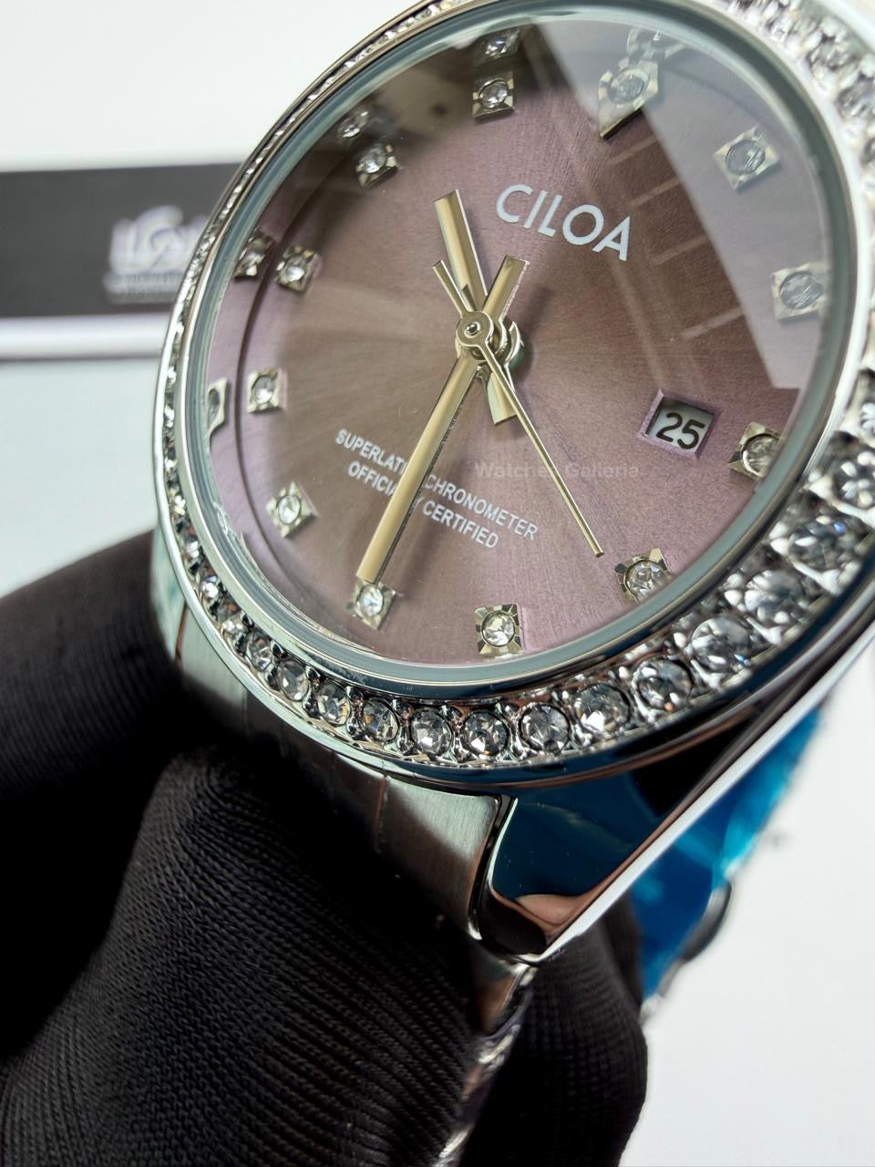 Ciloa 602 Datejust Ladies Watch Quartz (Purple) Ciloa Watch Pakistan