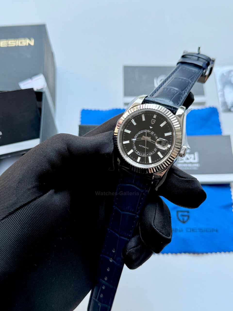 Pagani Design PD1888 Sky Dweller Blue Leather Automatic GMT Watch for Men Sapphire Crystal Original Pagani Design Watch Pakistan