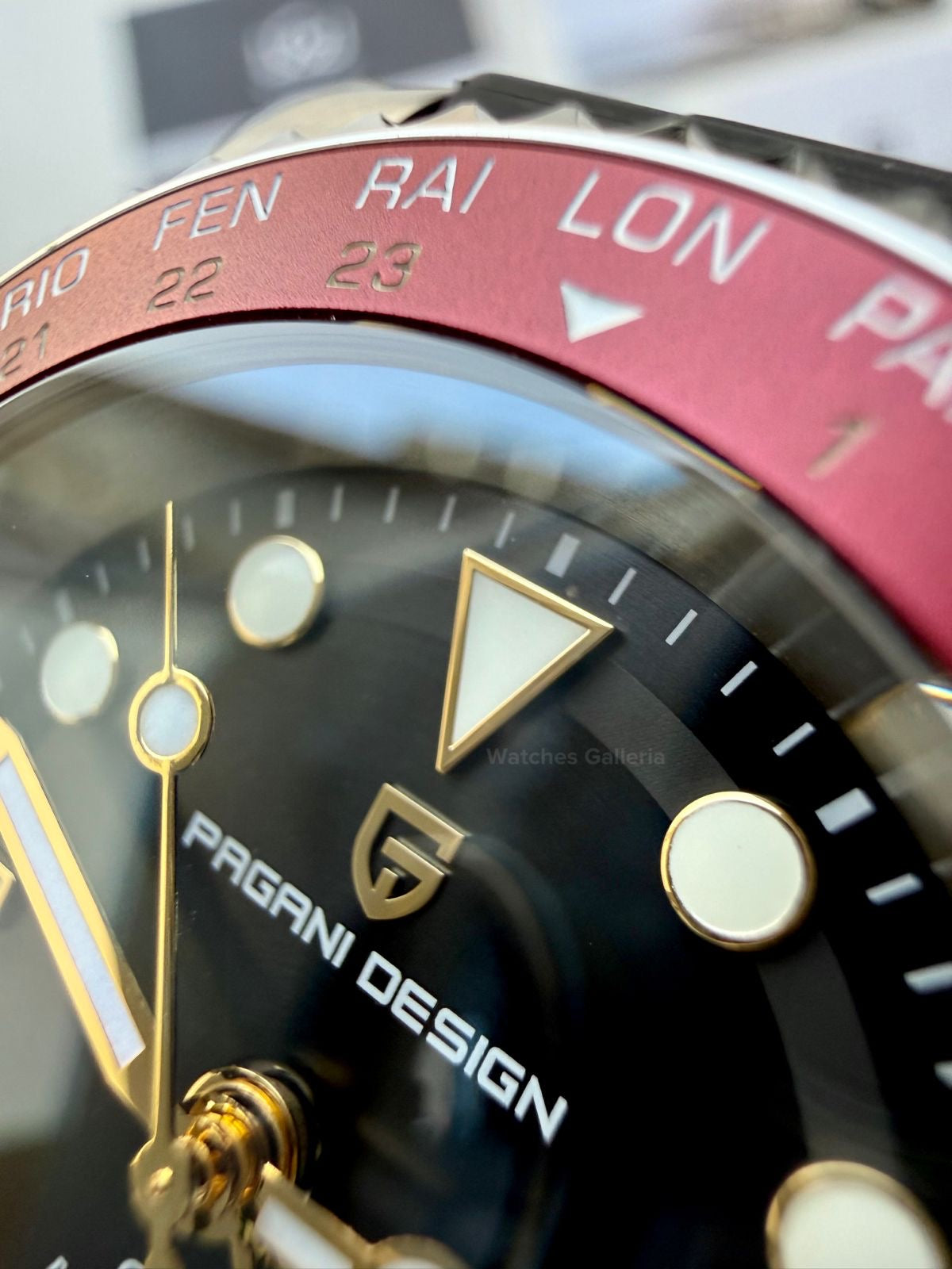Pagani Design PD1758 World Time GMT Automatic (Red) | Pagani Design Pakistan | PD-1758
