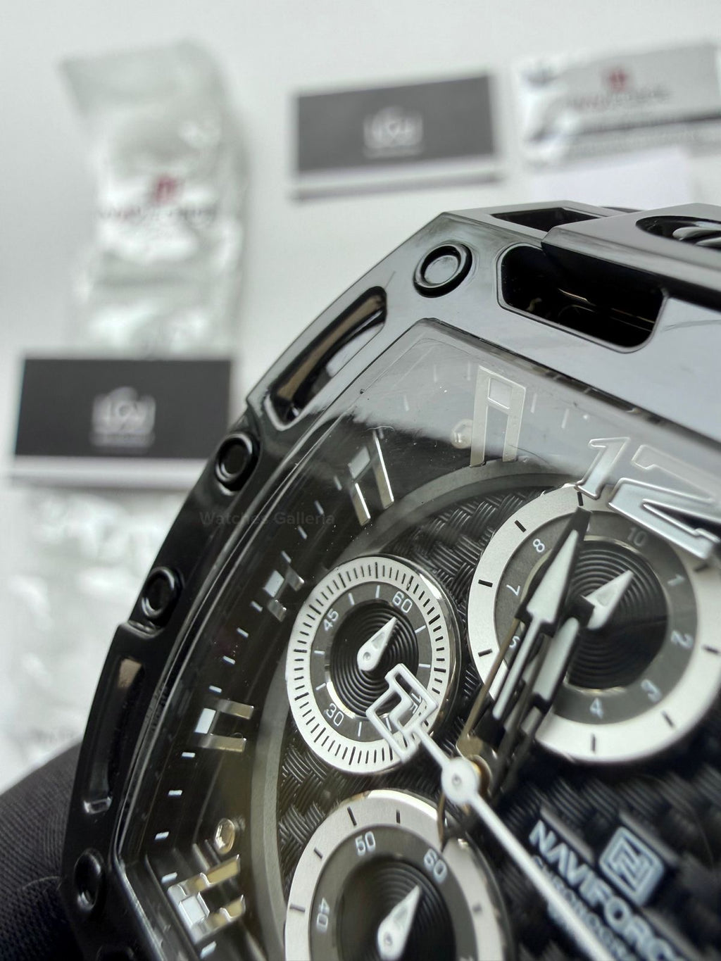 Naviforce NF7105 Tonneau Watch (Black) Naviforce Watch in Pakistan