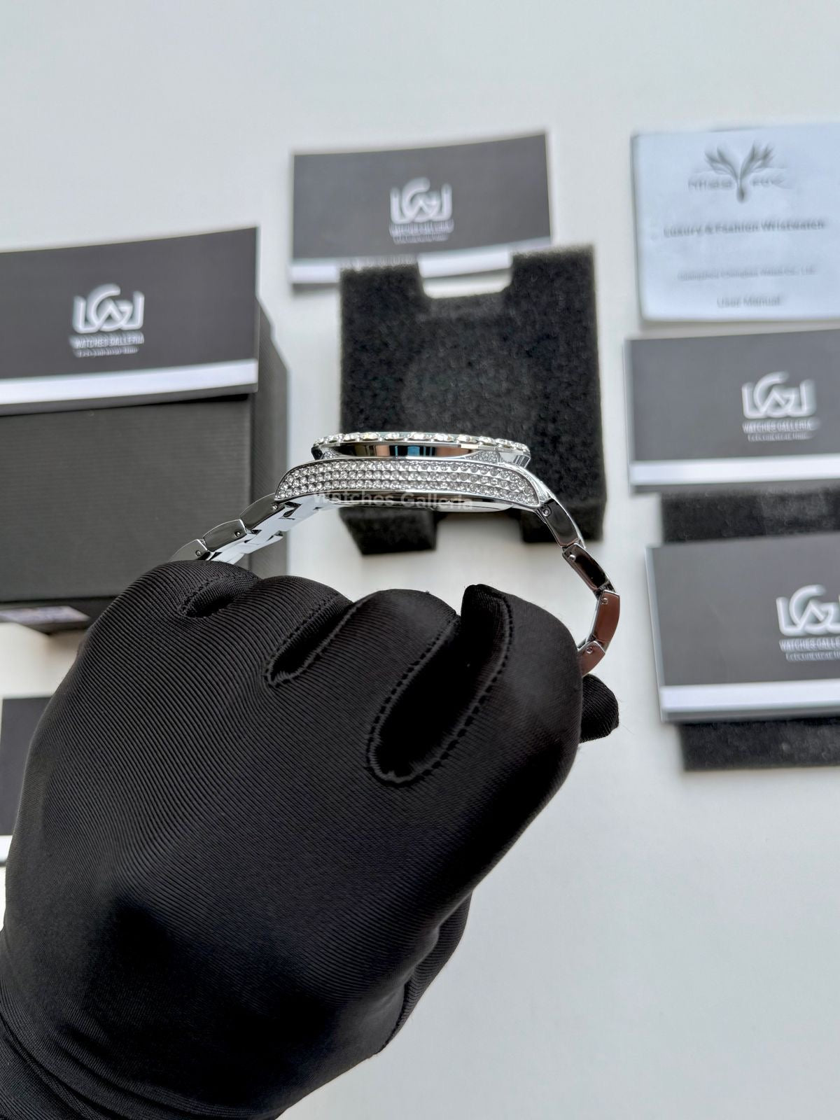 Miss Fox Iced Out Royal Oak Quartz (Silver) MFV332 Watches Galleria