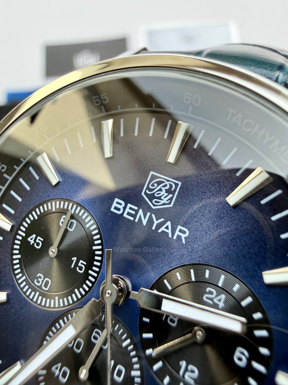 Benyar BY5213 Blue Men’s Luxury Quartz Leather Strap Watch – Waterproof Stainless Steel Analog Wrist Watch with Luminous Hands | Original Benyar Pakistan | Watches Galleria