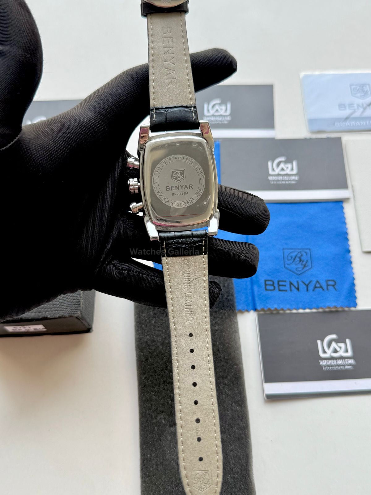 Benyar BY5113 Square Chronograph (Black/Silver) Benyar Watch Pakistan