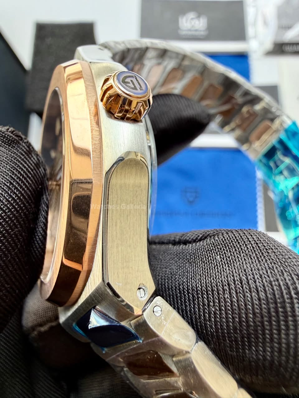 Pagani Design PDys025 Nautilus Flywheel Rose Gold Black 42mm Automatic Watch – Sapphire Crystal | E3251 Movement | 5ATM