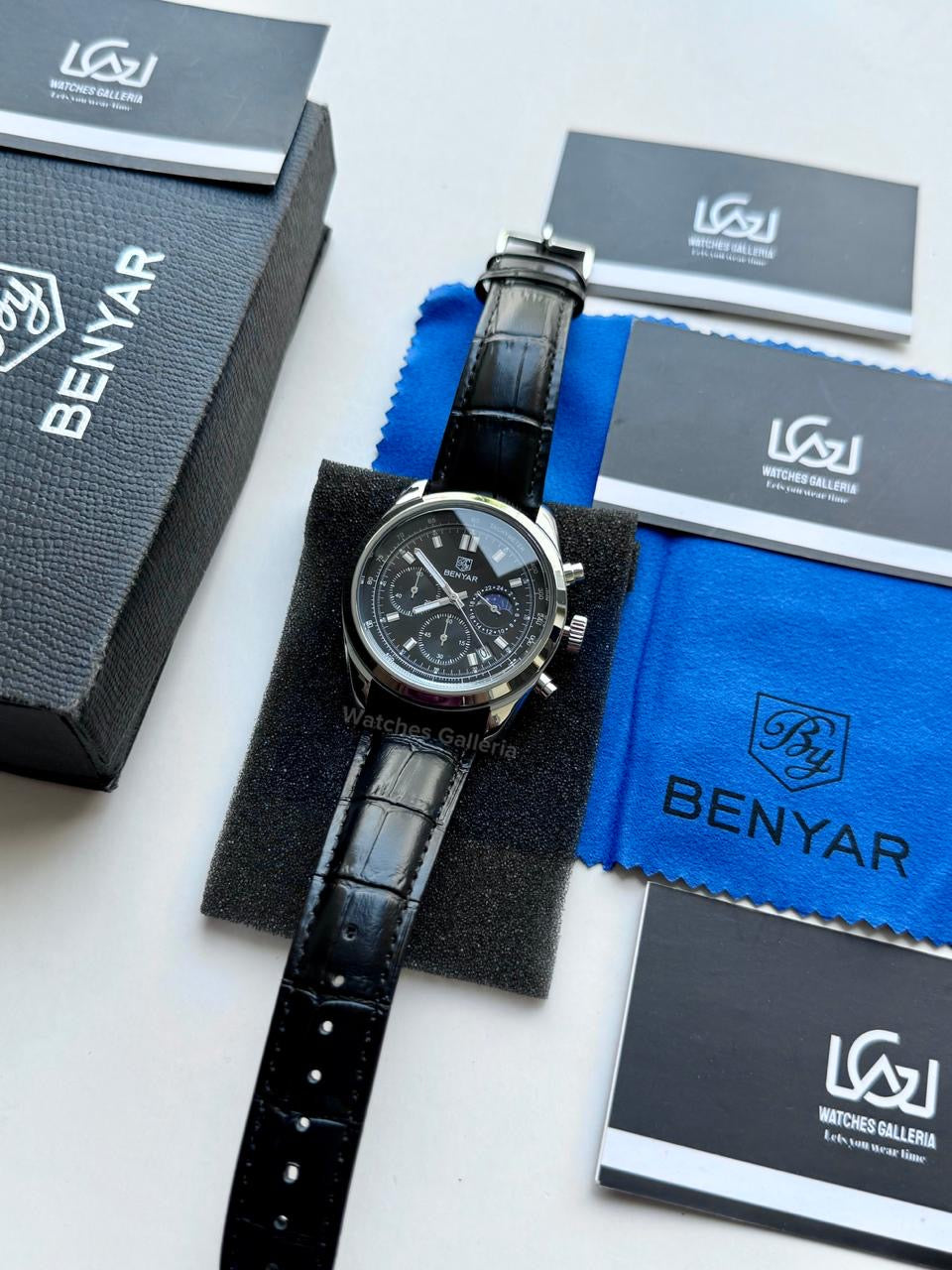 Benyar BY5193 Classic Moonphase Quartz (Black) Benyar in Pakistan