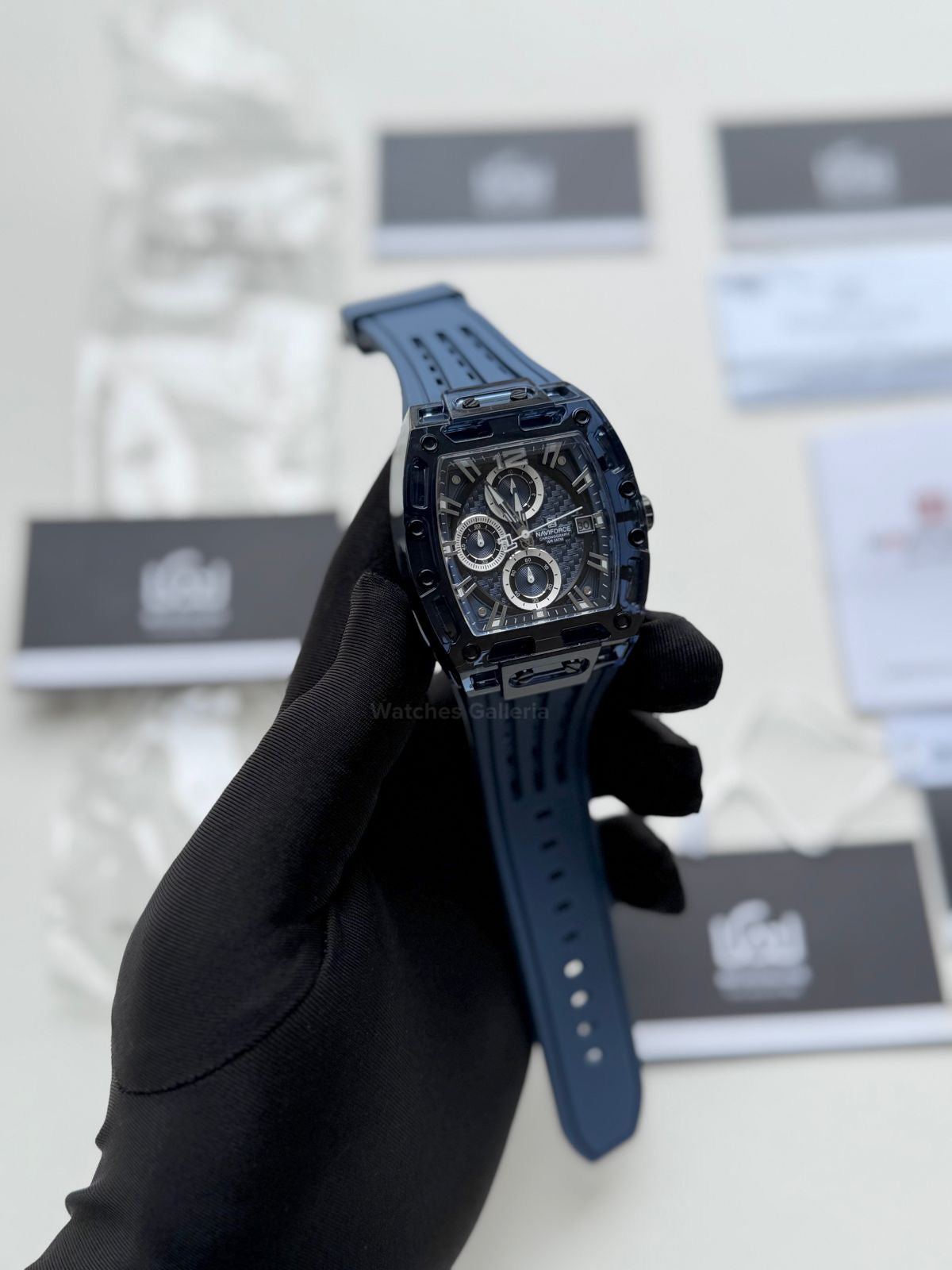 Naviforce NF7105 Tonneau (Blue) Naviforce Watch Pakistan