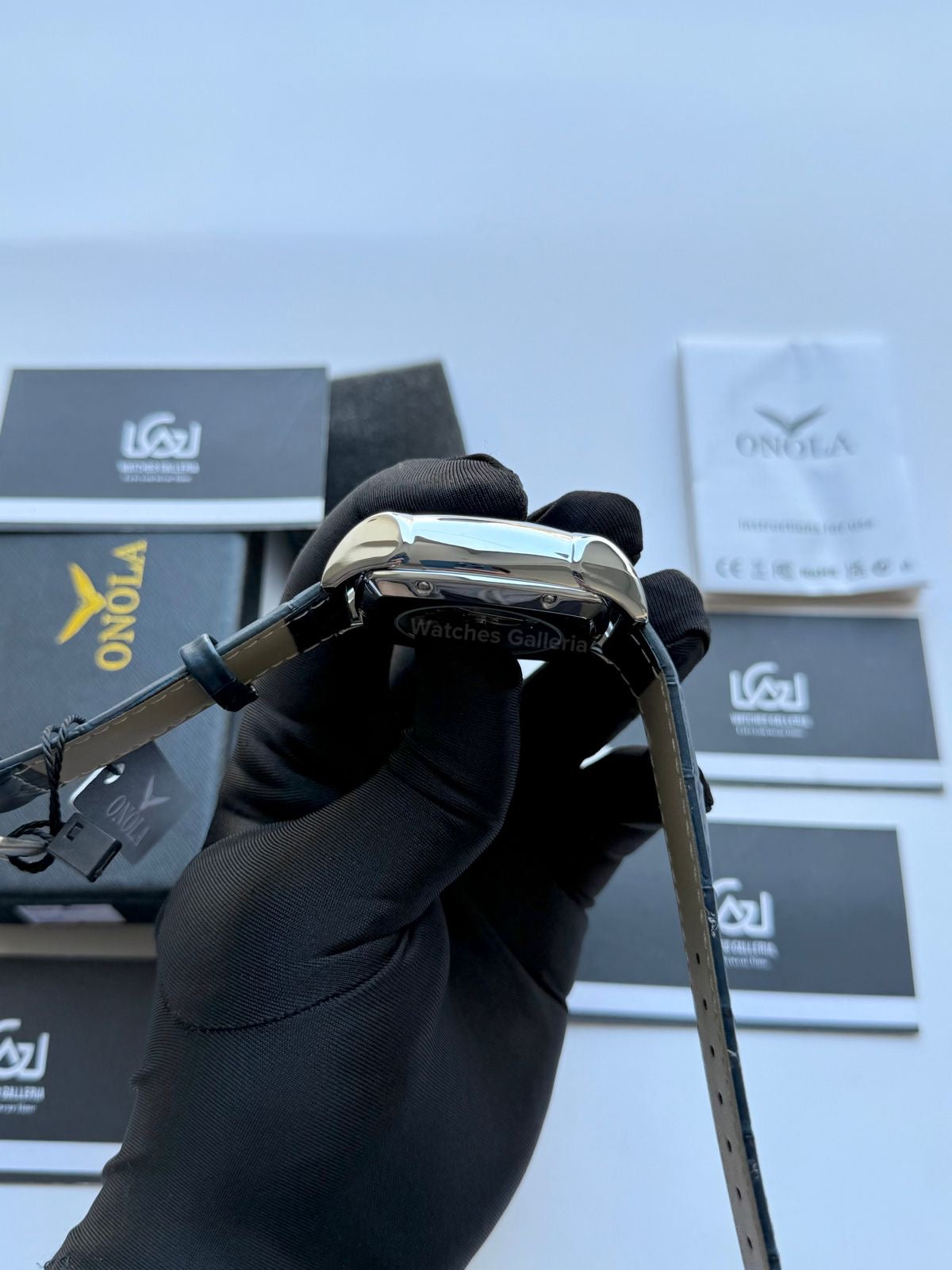 Onola 6848 Square Moonphase Open heart Automatic (Blue) Onola Watch in Pakistan