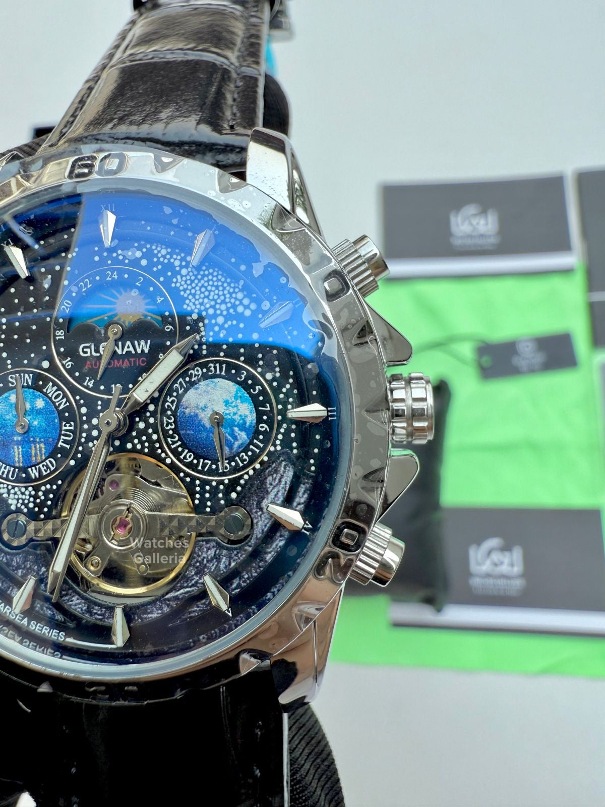 Glenaw Moonphase Automatic (Black) GL8919 Watches Galleria