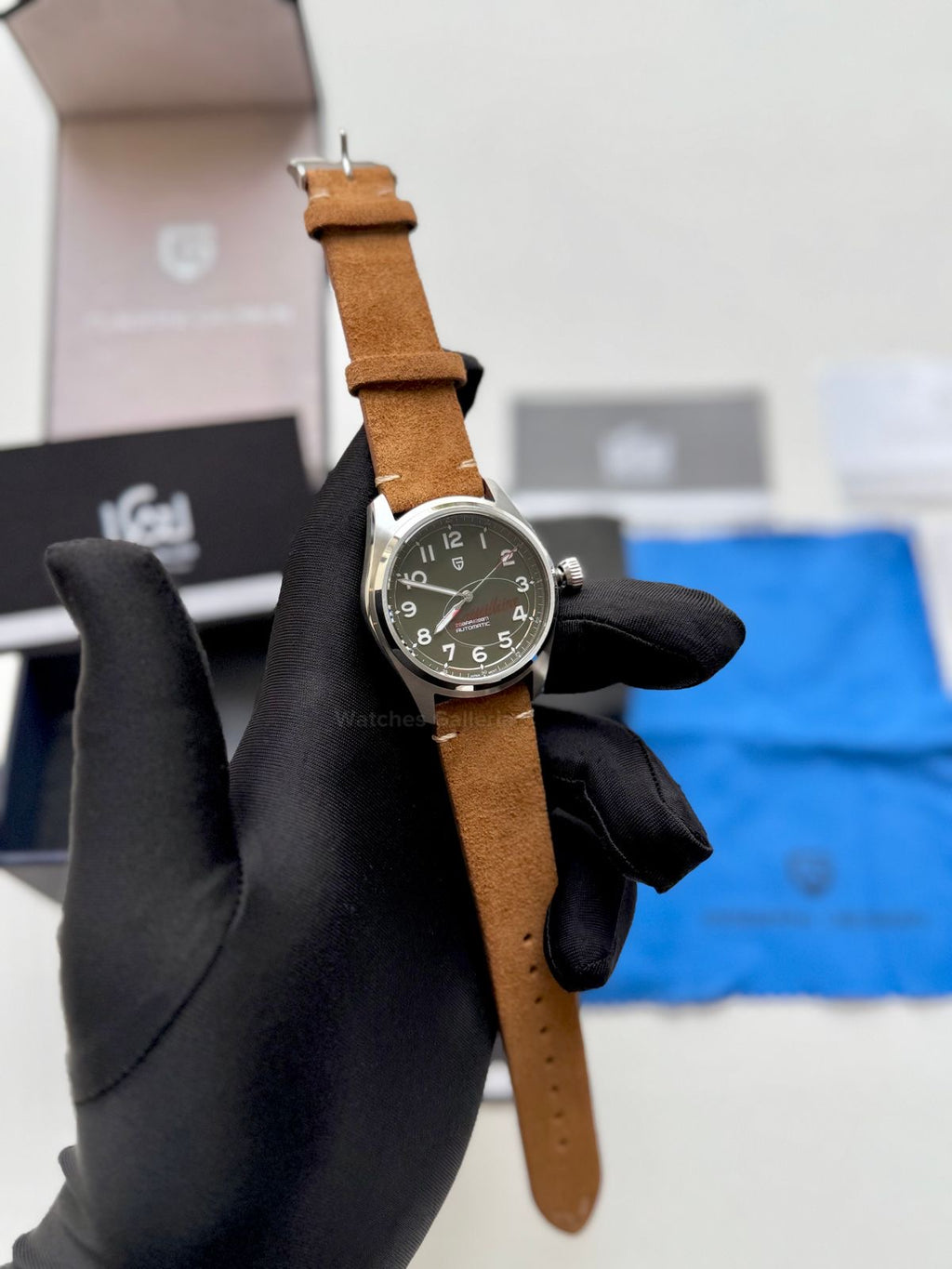 Pagani Design PD1717 Spirit Pilot Automatic (Green Suede Leather Exclusive) Pagani Design in Pakistan