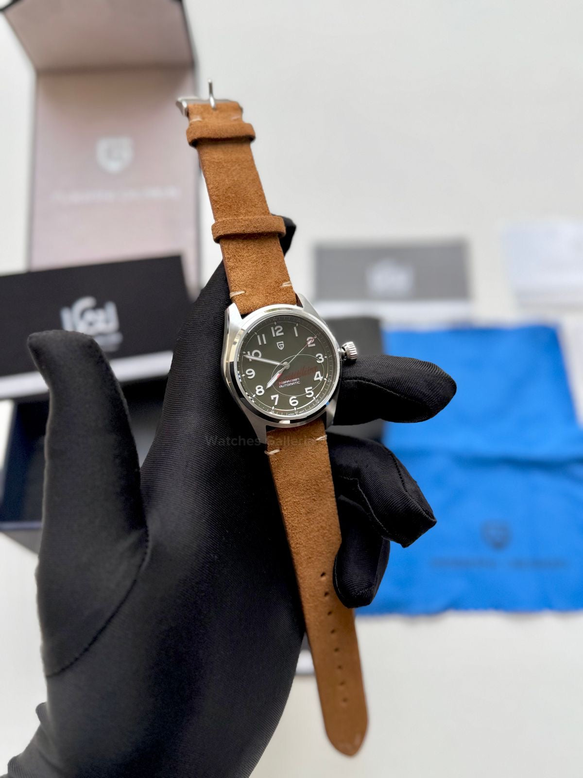 Pagani Design PD1717 Spirit Pilot Automatic (Green Suede Leather Exclusive) Pagani Design in Pakistan