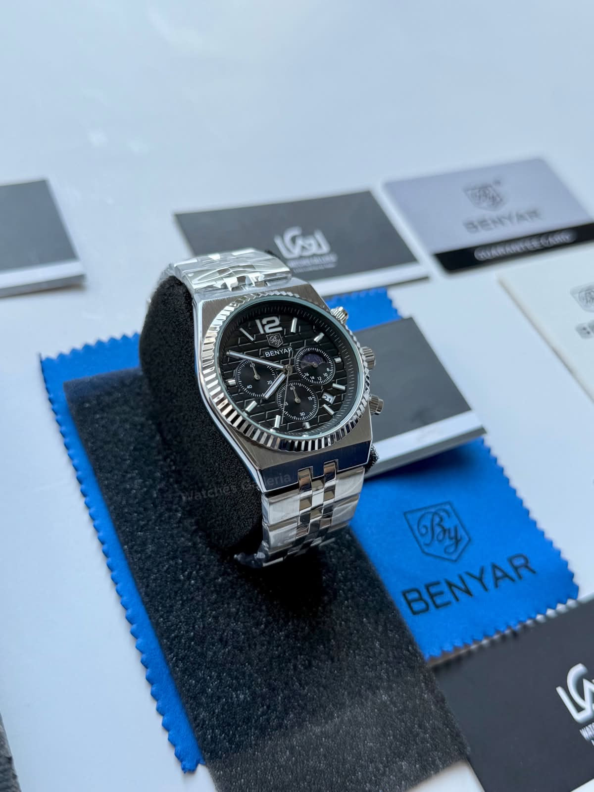 Benyar BY5225 Land Dweller Chronograph Black Dial Luxury Men’s Watch in Pakistan – Japanese Quartz Stainless Steel Watch