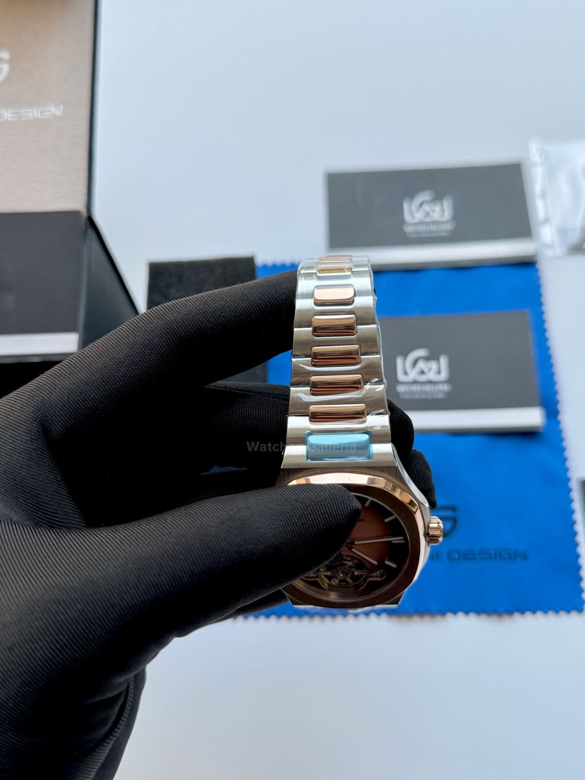 Pagani Design PDys025 Nautilus Flywheel Rose Gold 42mm Automatic Watch – Sapphire Crystal | E3251 Movement | 5ATM