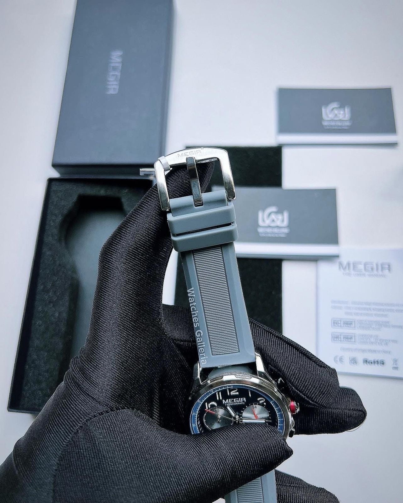 Megir Panda Chronograph Quartz (Grey Blue) MN2230