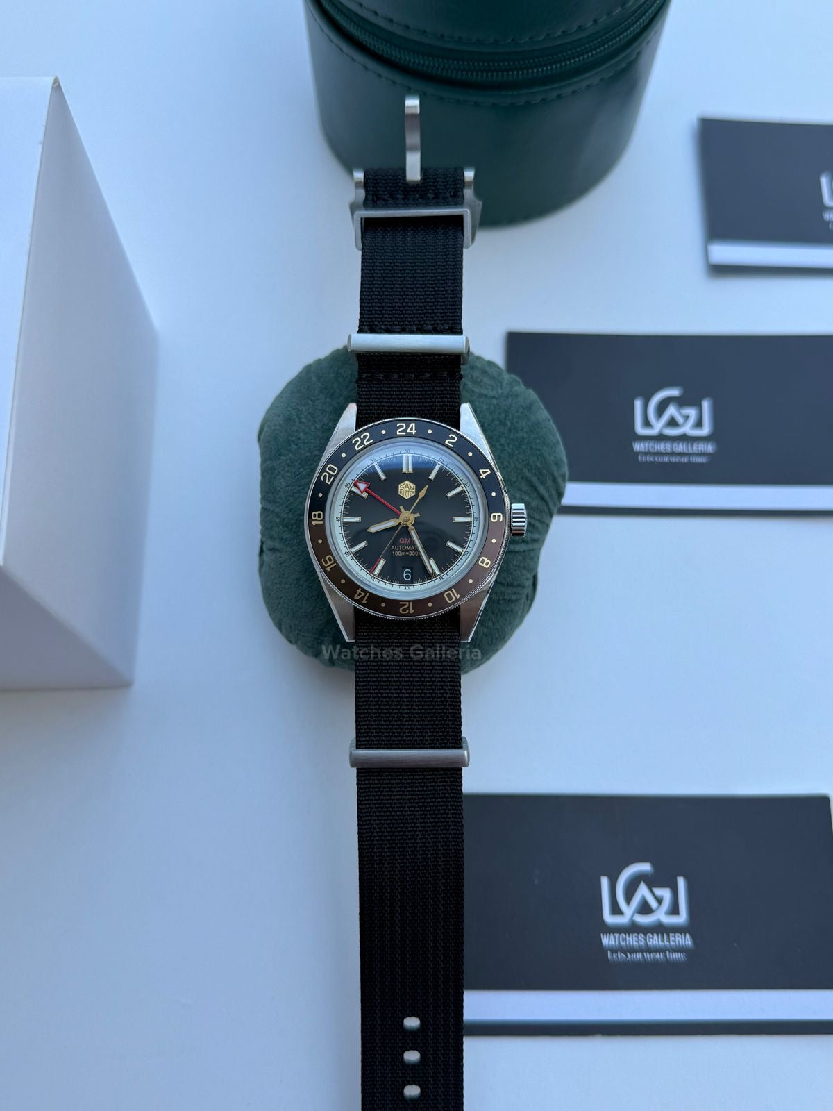 San Martin GMT RootBeer Automatic (Black Nato Straps) SN0116 Watches Galleria