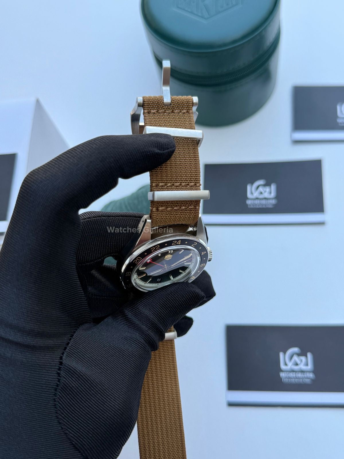 San Martin GMT RootBeer Automatic (Khaki Nato Straps) SN0116 Watches Galleria