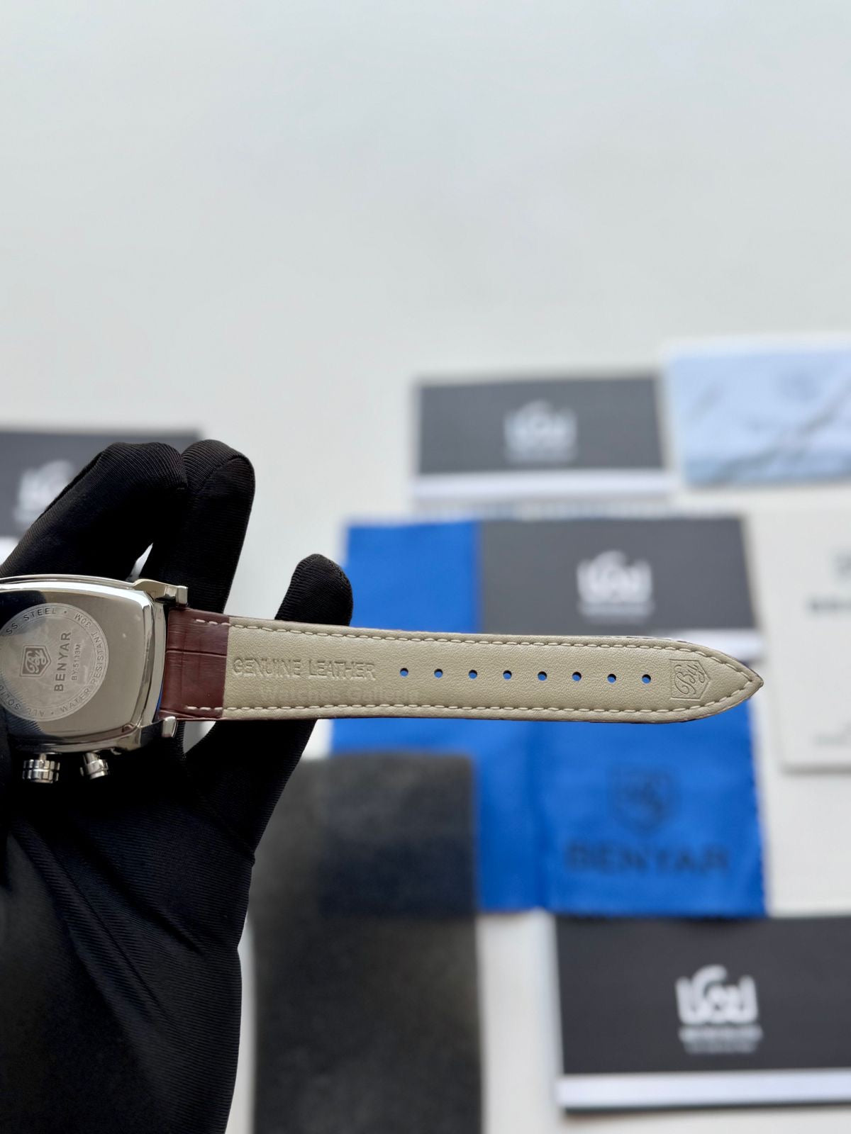 Benyar BY5113 Square Chronograph (Brown/Silver) Benyar Watch Pakistan