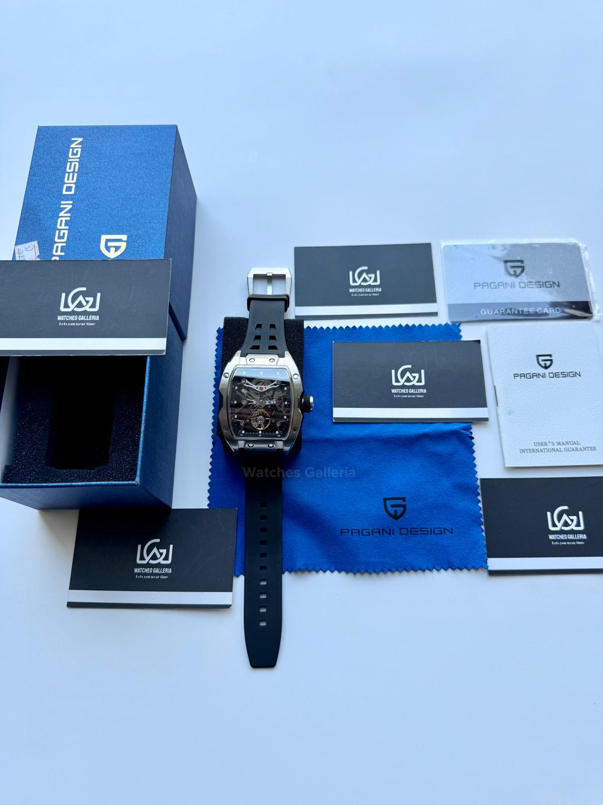 Pagani Design PDys018 Tonneau Skeleton Silver Black 42mm Automatic – Sapphire Crystal | Flywheel | 36H Power Reserve