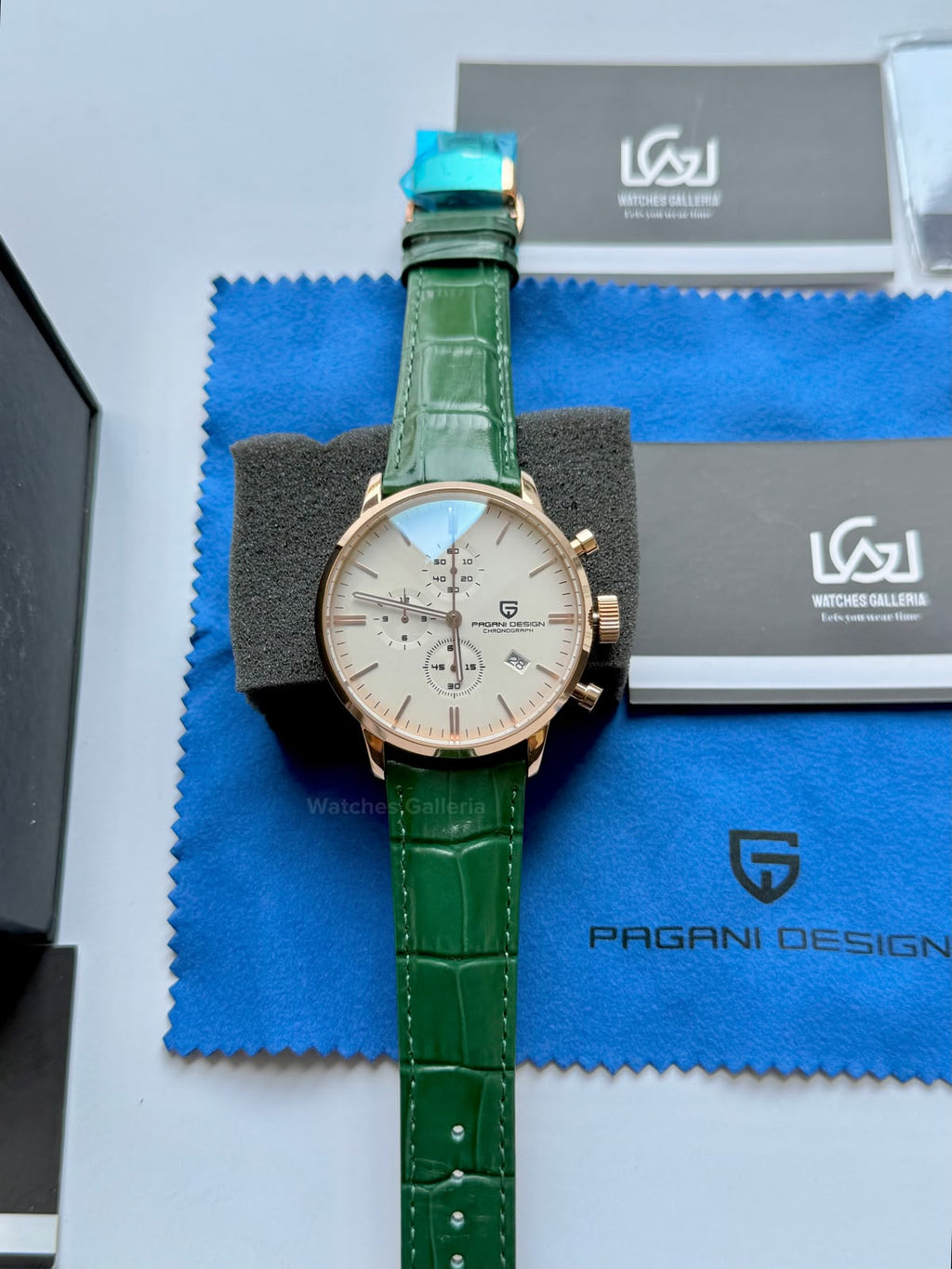Pagani Design PD2720K | Green Rose Gold White | Flight Chronograph Limited Edition Blue Rose Gold White Quartz Watch