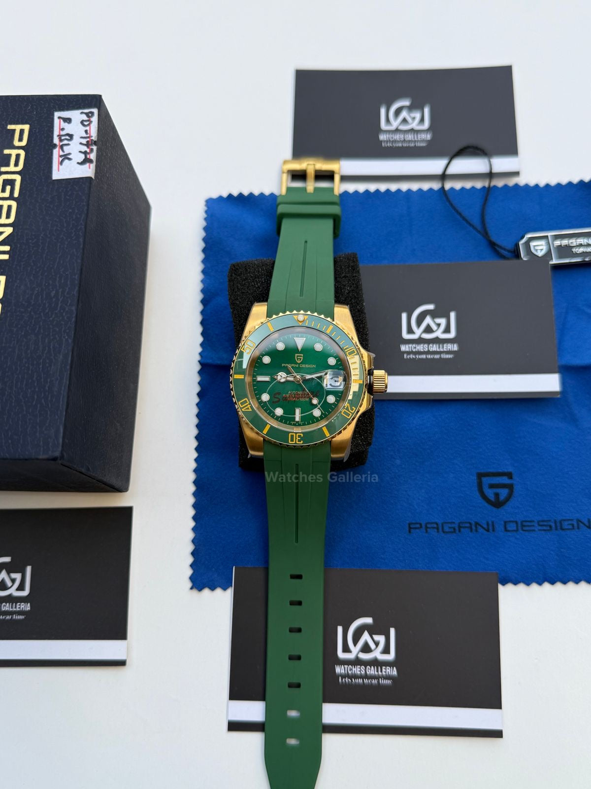 Pagani Design Submariner Hulk Gold Automatic (Silicon Straps Edition) PD1661 Watches Galleria