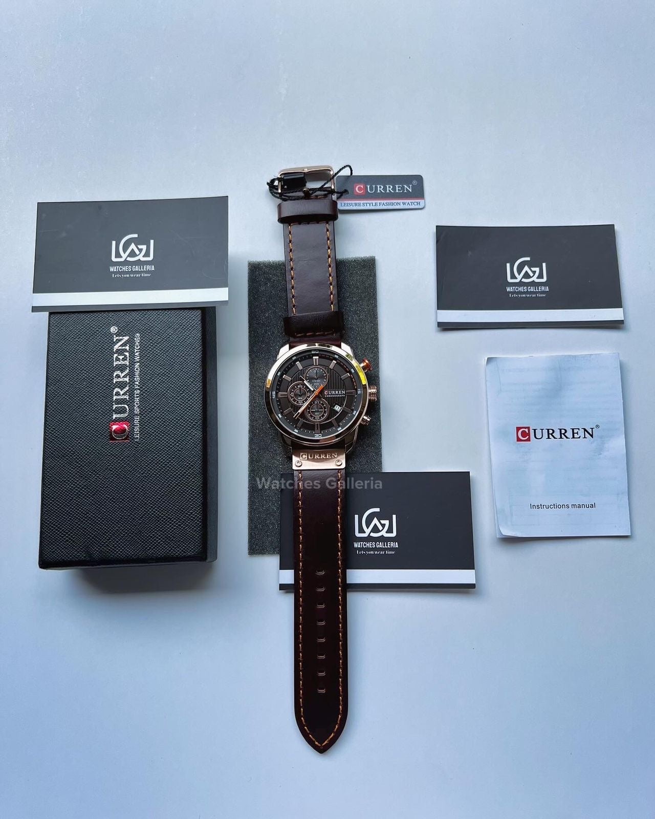 Curren Chronograph (Rose Gold Brown) C8921 Watches Galleria
