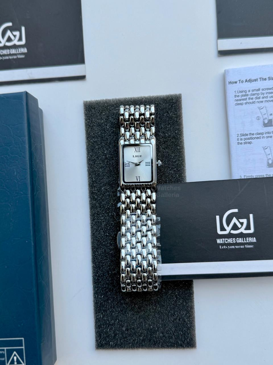 Lige 89156 Tank Women Watch Quartz (Silver) Lige Women Watch